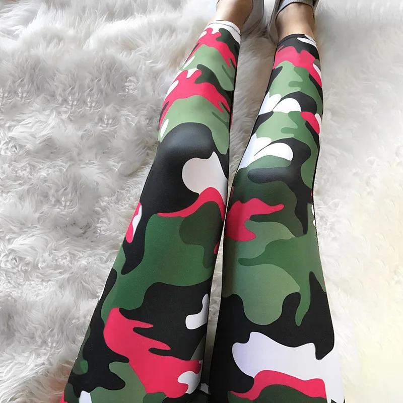 

Camouflage printed Leggings 2019 High Quality Women Ombre Legging Fashion Casual High Waist 3D Woman lift the hips Leggings
