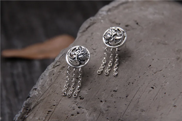 2018 Special Offer Real Brinco S925 Pure Restoring Ancient Ways Tassels Eardrop Fashion And Personality Old Earrings Allergy | Украшения и