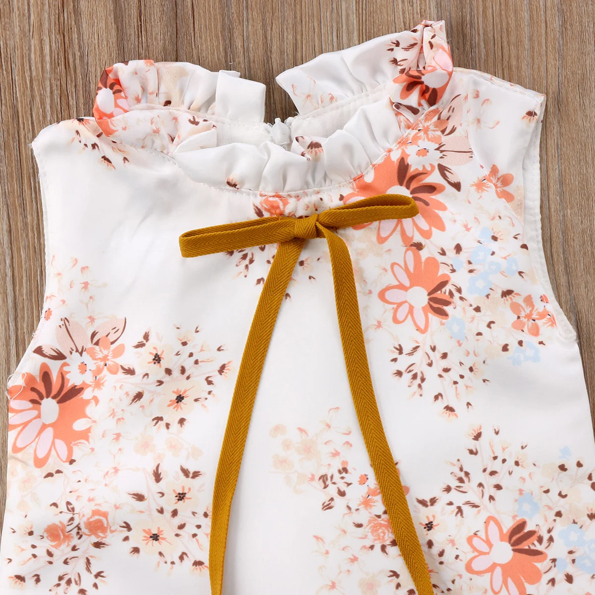 2018 Simple style Toddler Kids Baby Girls Princess Sleeveless Yellow Floral Dress Party Clothes Summer 0-6T | Детская одежда и