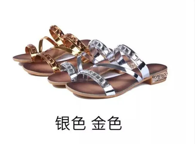 Женские блестящие стразы на квадратном каблуке (4-9) Удобные шлепанцы в западном