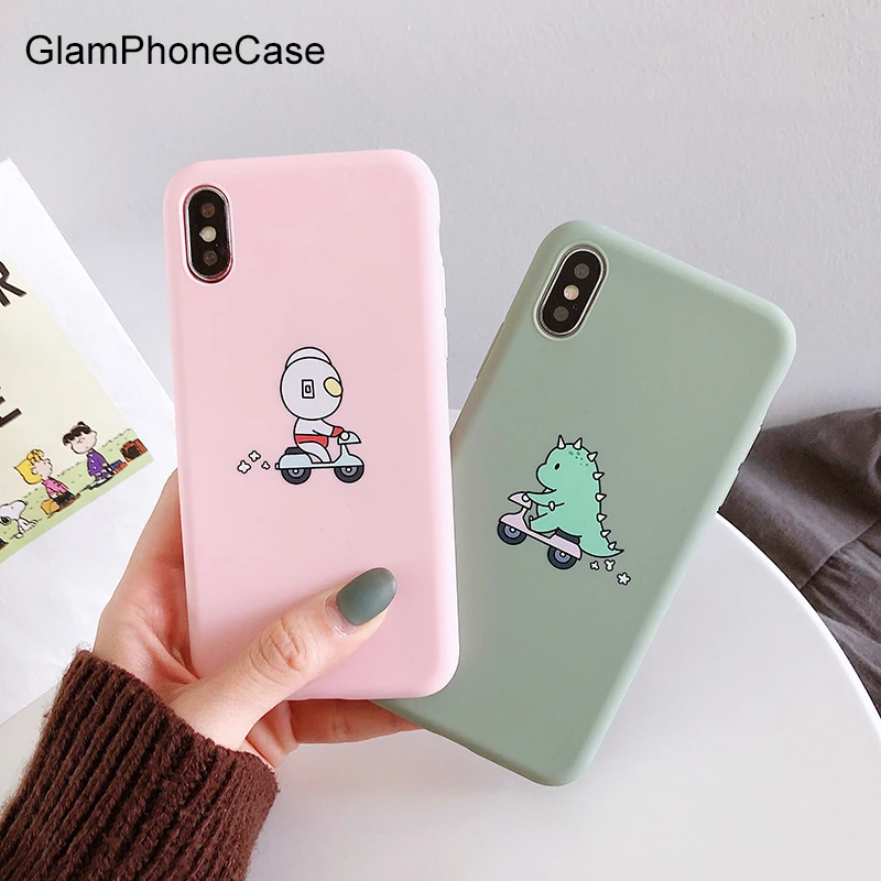 GlamPhoneCase Cute Cartoon Couple Phone Case For iPhone 7 8 Plus XS Max XR Cases X 6 6S Soft TPU Cover |