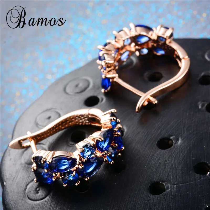 Женские серьги-гвоздики из розового золота с цирконом | Украшения и аксессуары