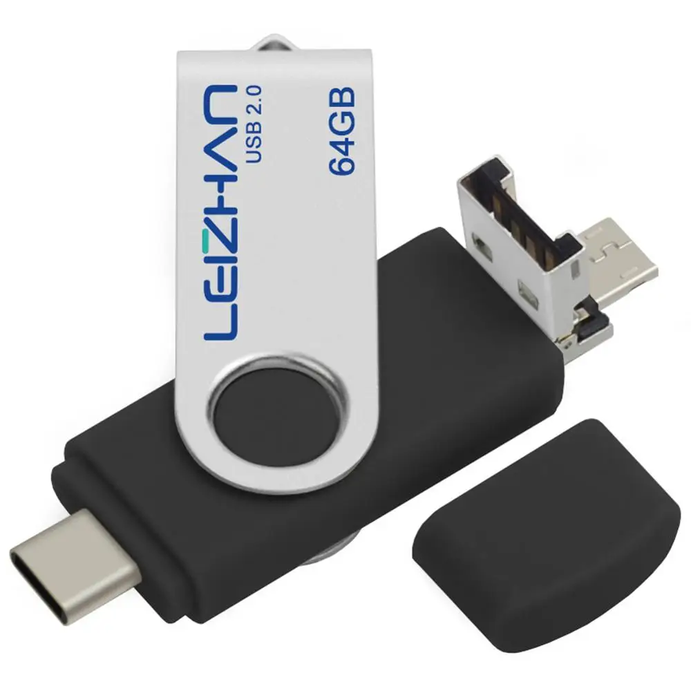 Флэш накопитель LEIZHAN 3 в 1 Micro USB Type C флэш для телефона на базе Android OTG карта памяти 128