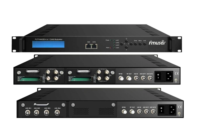 FUTV4443B 4 в 1 Mux-Scrambling QAM модулятор(опционально 4* ASI/Tuner in, 4* RF out) адаптация CATV системы