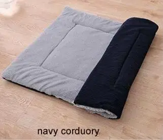 navy corduory Мягкая собака автомобильное сиденье коврик клетка матрас для средних больших собак бульдог Sheperd собака теплый пол коврик моющийся ПЭТ Собака Кровать Дом - Цвет: navy corduory