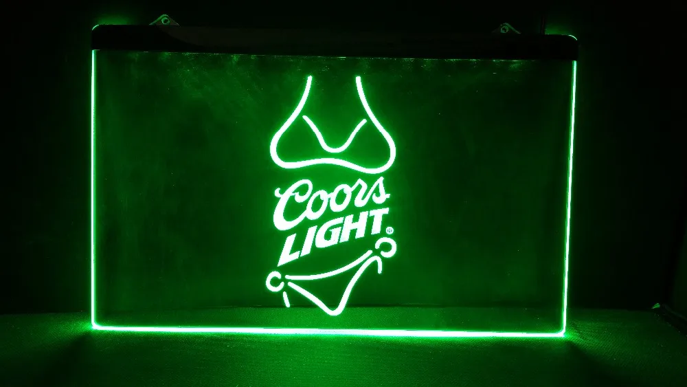 Coors светильник бикини пивной бар Паб Клуб 3d знаки светодиодный неоновый знак для