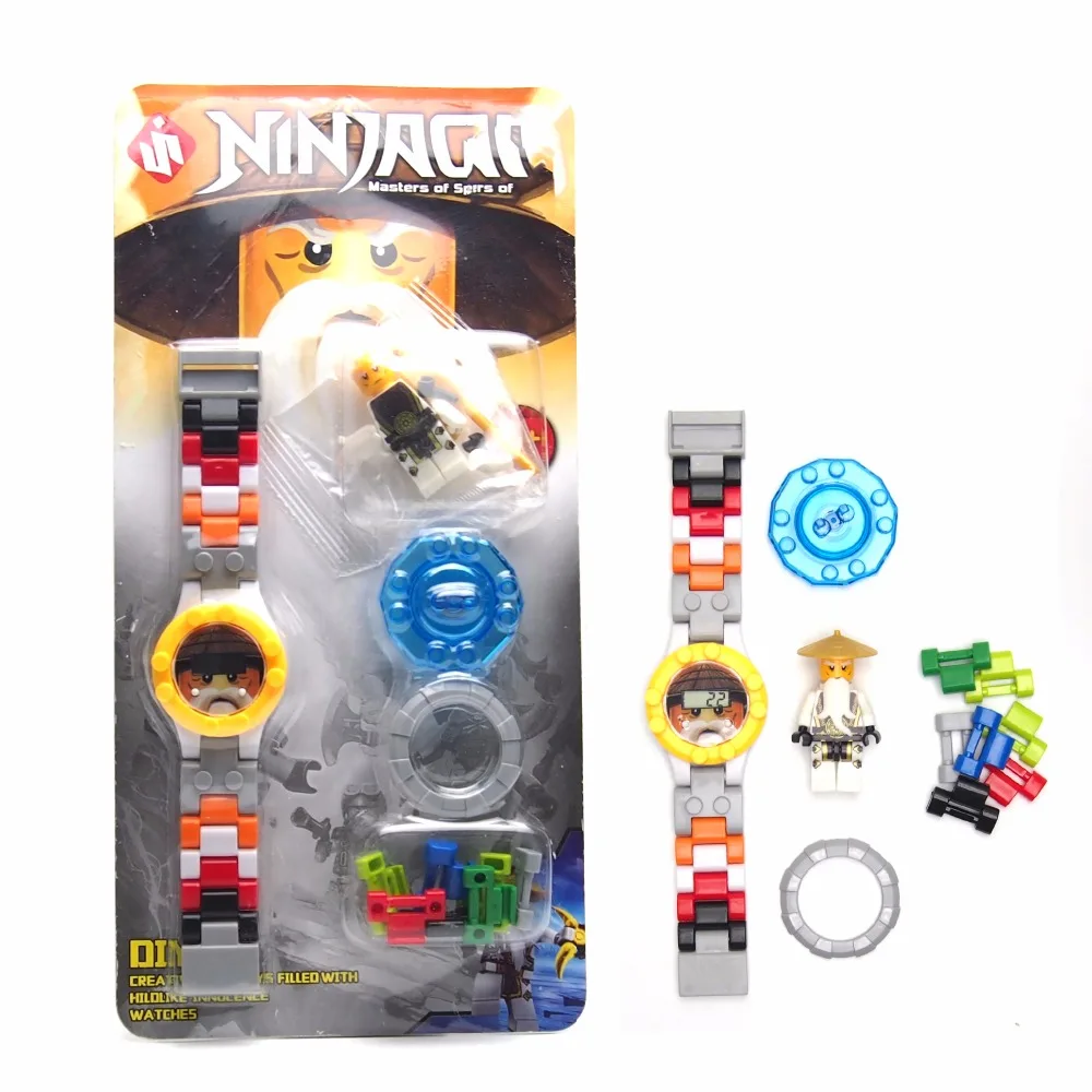 NinjagoINGlys супер Hero Mini строительные блоки часы кирпичи совместимые legoe Цифры игрушки
