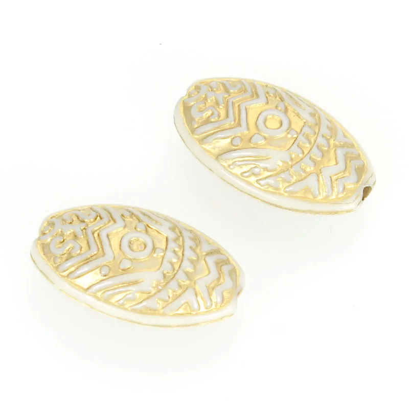 Miasol 30 шт. 22x13 мм винтажный акриловый античный дизайн в полоску, овальные спейсеры, очаровательные бусины для самостоятельного изготовления ювелирных изделий