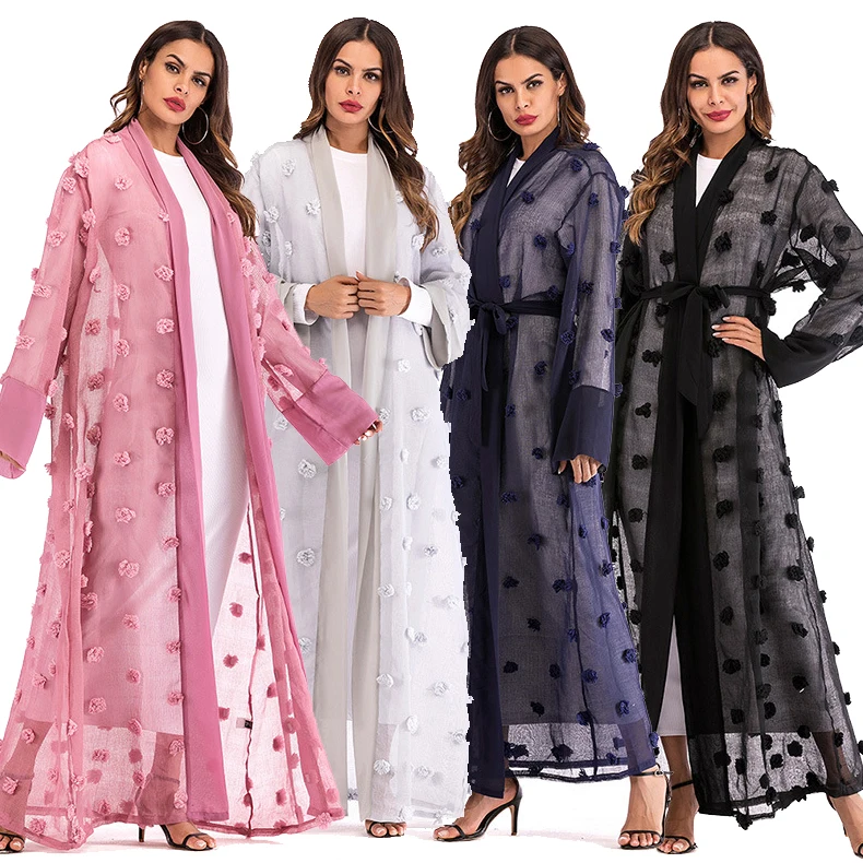 PrettyRunni взрослых цветок лоскутное кардиган исламская костюмы Мода Дубай абаи