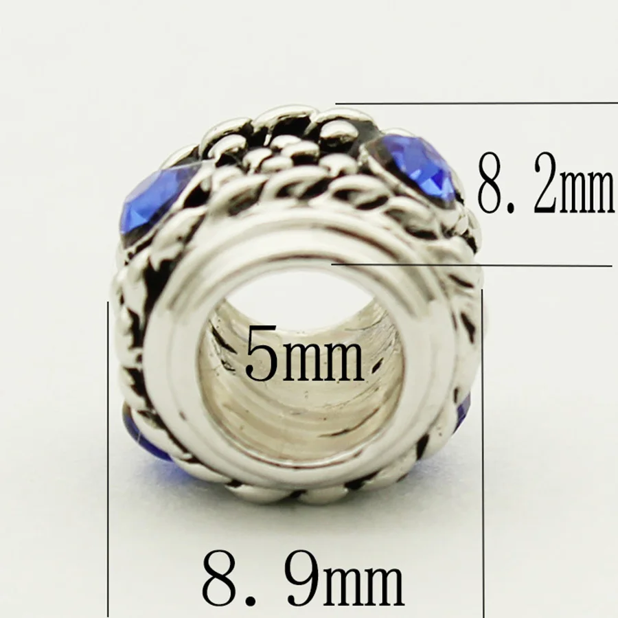 Слайдер очаровательные брендовые Роскошные синие классические бусины шармы для