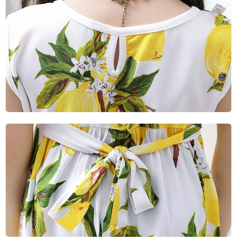 Girls Clothing Mango Dresses 2018 Summer Flower Children Clothes Print Sleeveless Princess Casual Baby Kids Dress 3-10 Y | Детская