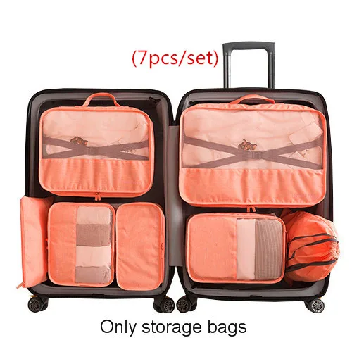 Orange Travel Bag Дорожная косметичка для туалетных принадлежностей, чехол для гардероба, органайзер, кабель, провод, чехол, нижнее белье, обувь на молнии, для хранения багажа, аксессуары - Цвет: Orange Travel Bag