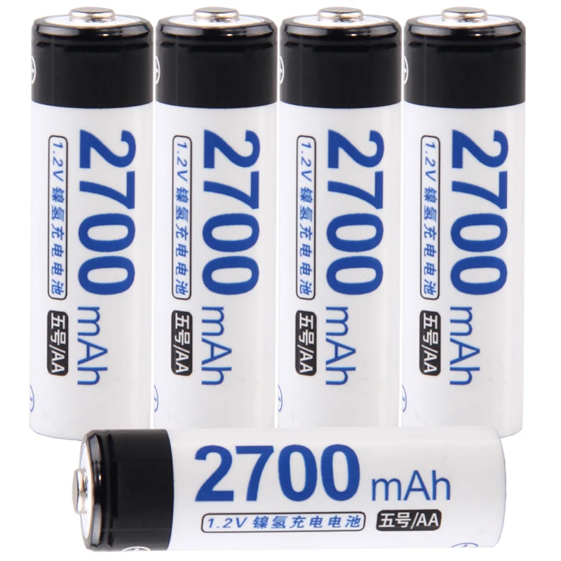 AA Аккумуляторная батарея аа akkumulator 1 2 V NIMH 2700 mah батареи реальная емкость |