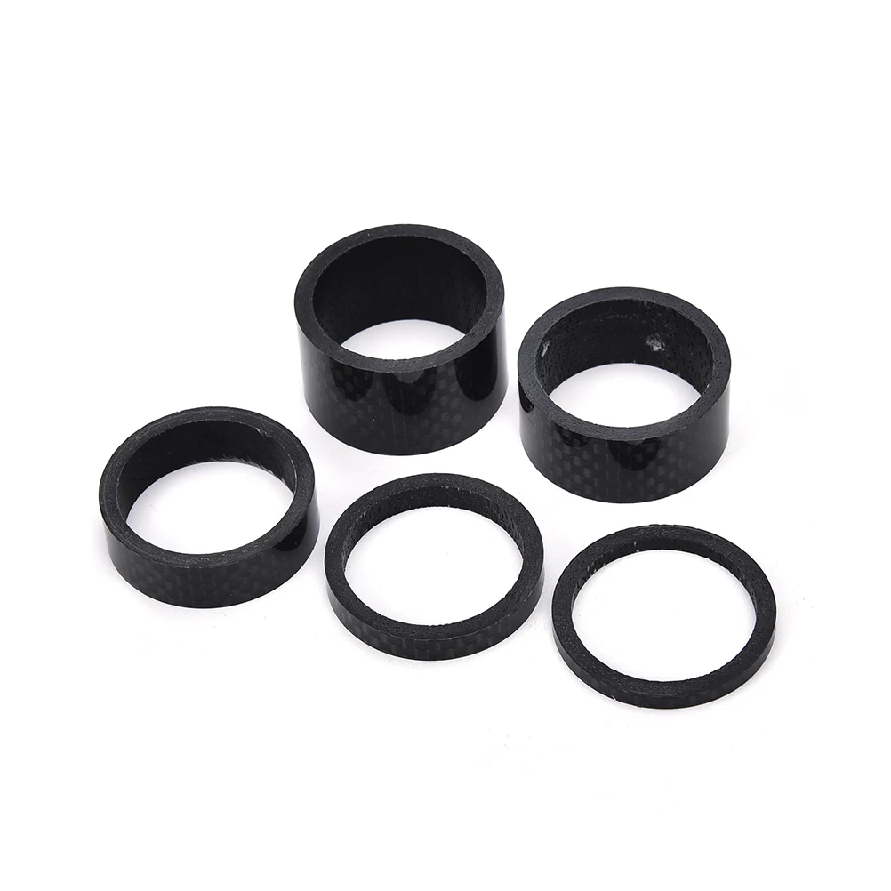 5 Pcs/lot Carbon Fiber Spacers Headset Spacer Fork Washer Stem For MTB Road Bike Parts 3/5/10/15/20mm | Спорт и развлечения