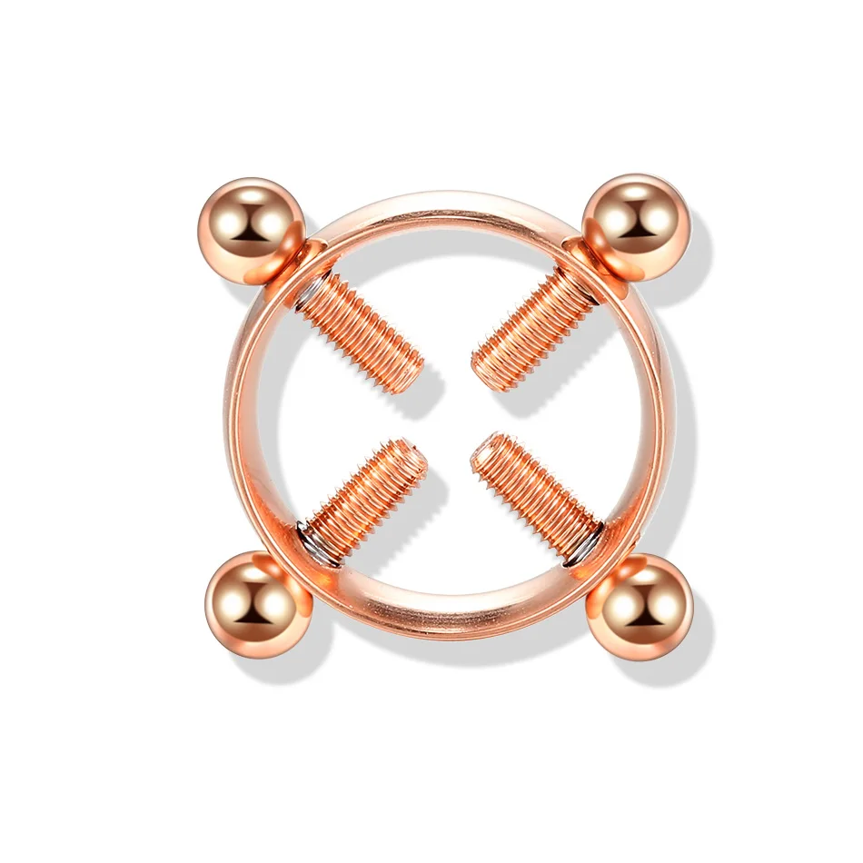 Rose gold R0315 1 пара из нержавеющей стали не пирсинг для соска нательное пирсинг-кольцо ювелирные изделия ниппель щит грудь поддельный пирсинг сексуальные женские украшения для тела - Окраска металла: Rose gold R0315