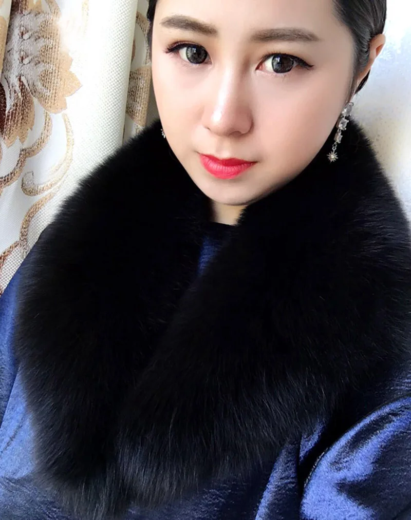 Зимний женский шарф из натурального меха лисы FFS002|scarf wrap|fur scarfreal fur scarf |