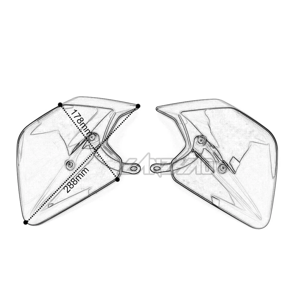 Пара мотоциклетных Windshiled PC ручных защитных прозрачных черных зимних аксессуаров