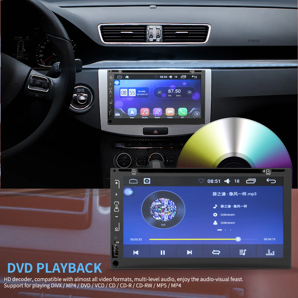 HEVXM Android автомобильное радио 2 Din Авторадио GPS навигация 6 95 дюймов DVD плеер
