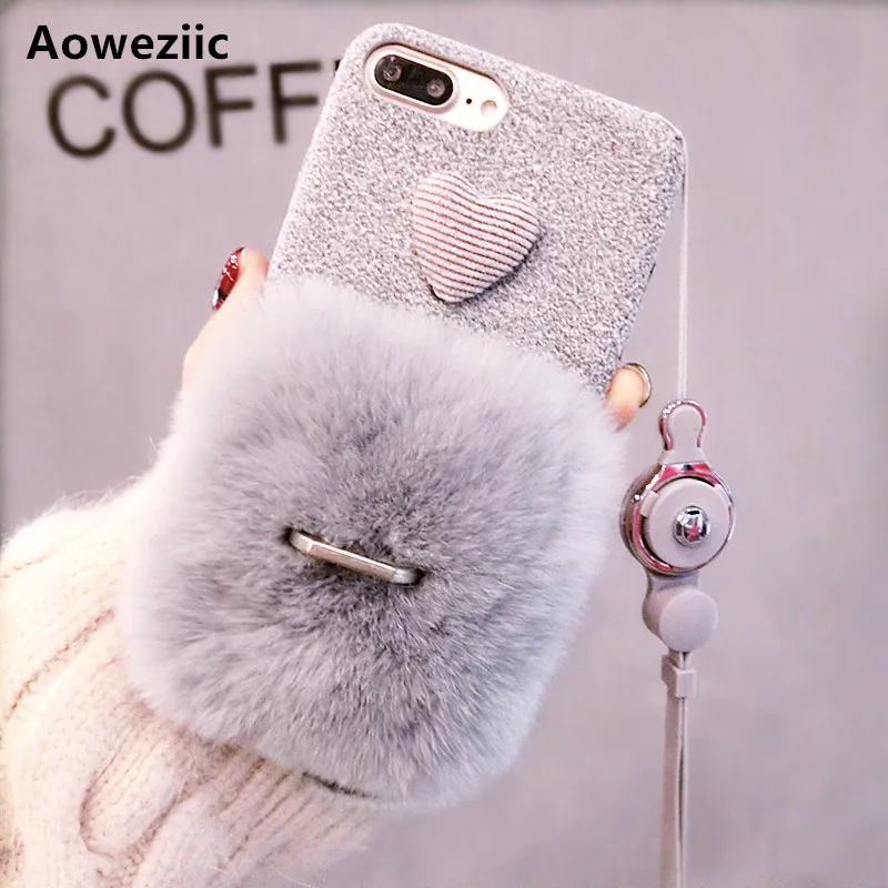 Aoweziic зимний плюш для iphone 8X6 s фланелевые комплекты 7plus XS MAX XR чехол телефона с