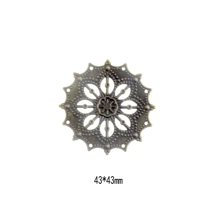 Flower 15 10 шт. античный бронзовый цвет металлический цветок филигранные Обертывания Разъемы ремесла подарок украшения DIY ювелирных изделий - Цвет: Flower 15