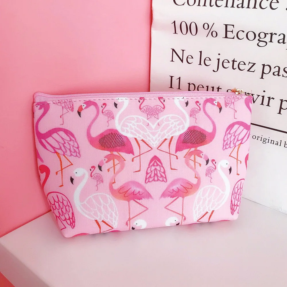10 шт./лот корейский летний кошелек на молнии с изображением фламинго Розовая