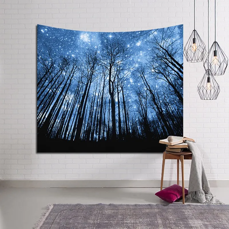TOX Bohemian Tapestry landscape Printed Red Green Blue Brown Wood Forest Decorative Square Wall Hanging Throw Bedspread | Дом и сад