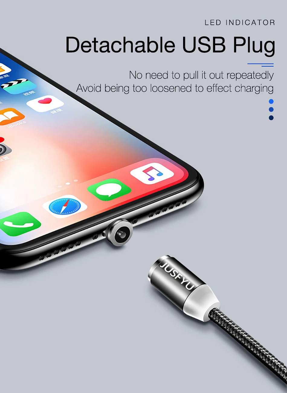 Магнитный кабель USB для быстрой зарядки кабель usb type C Магнитный кабель для зарядки данных Micro USB кабель для мобильного телефона USB шнур