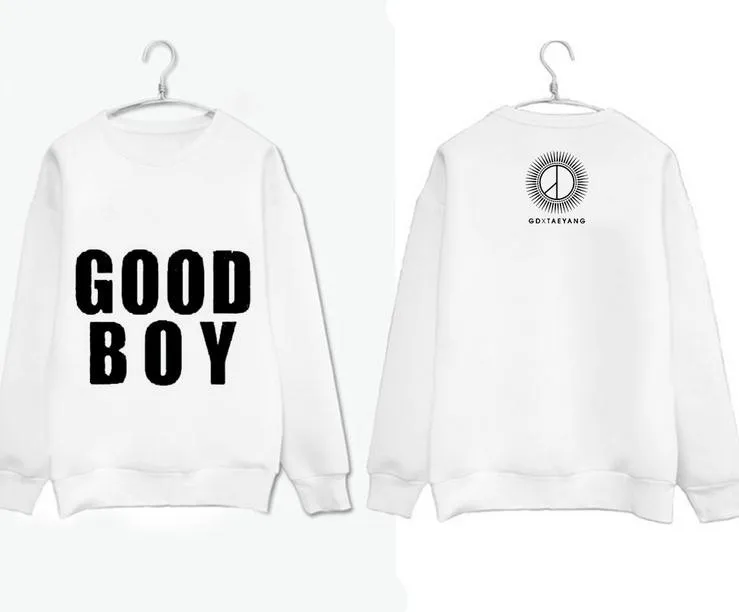 Толстовка с Длинными Рукавами bigbang kpop Zhi-Long GD sun махровые свитшоты хороший мальчик