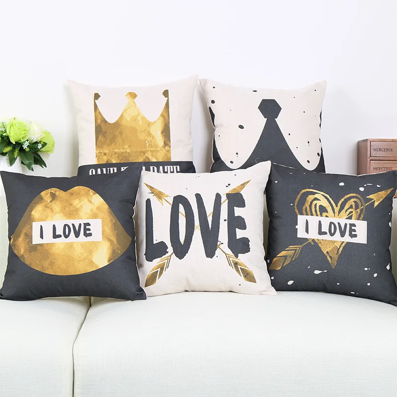 Корона любовь стрелка Стиль чехол для подушки с принтом диван стул Лен домашний