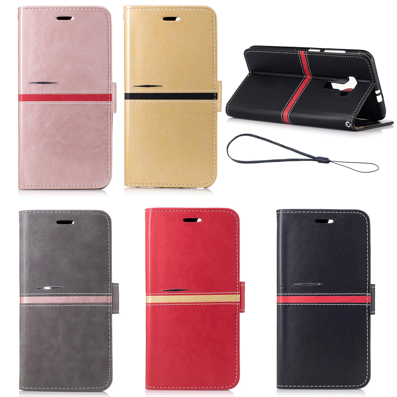 Кожаный бумажник флип-чехол для Asus Zenfone 3 ZE552KL мягкие чехлы из ТПУ на заднюю панель