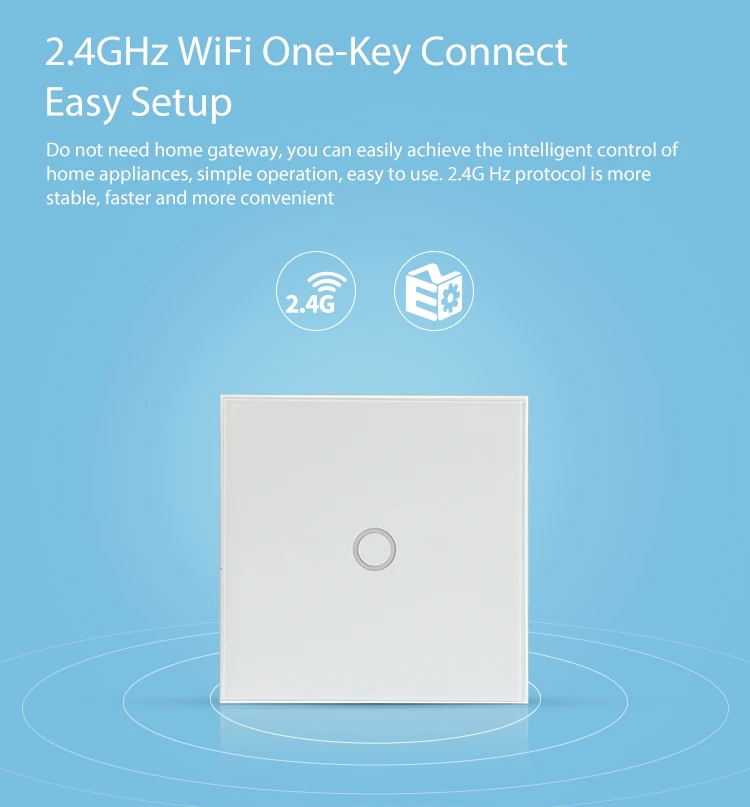 НЕО Coolcam 5A Wifi 1CH настенный светильник переключатель стеклянная панель сенсорная работа с Alexa Google Home IFTTT