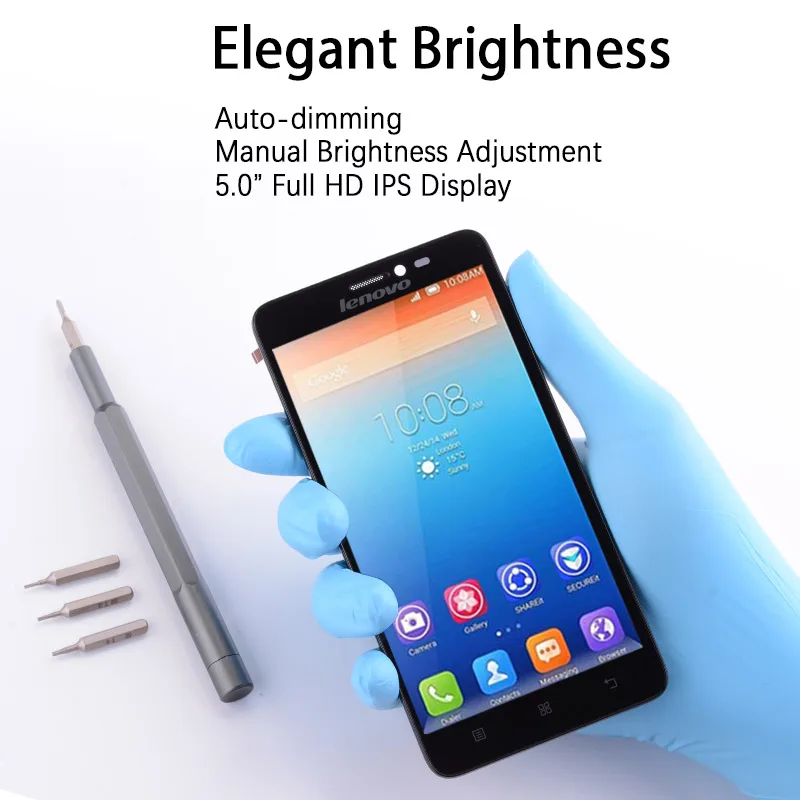 Дисплей для LENOVO S850 LCD в сборе с тачскрином на рамке Оригинал 5.0&quot черный белый |