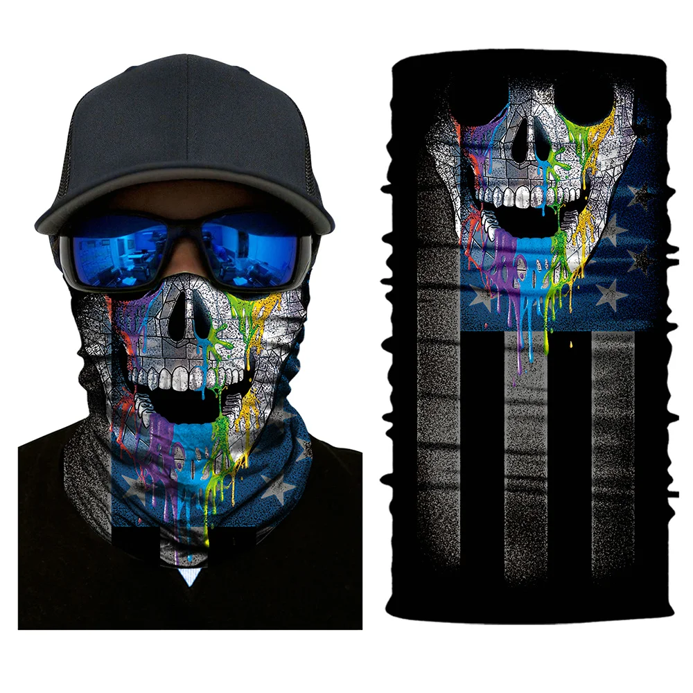 Балаклава маска для лица мотоциклетная тактическая Durag с призрачным черепом шеи