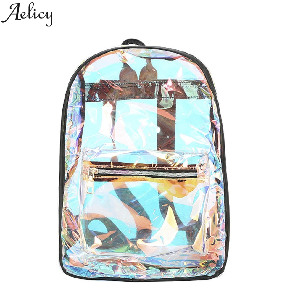 Aelicy прозрачный Желейный лазерный рюкзак женский большой дорожный Школьный