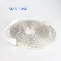 smd 5050 ac220v led strip flexible light 60ledsm waterproof tape with power plug 1m2m3m5m6m8m9m10m15m20m