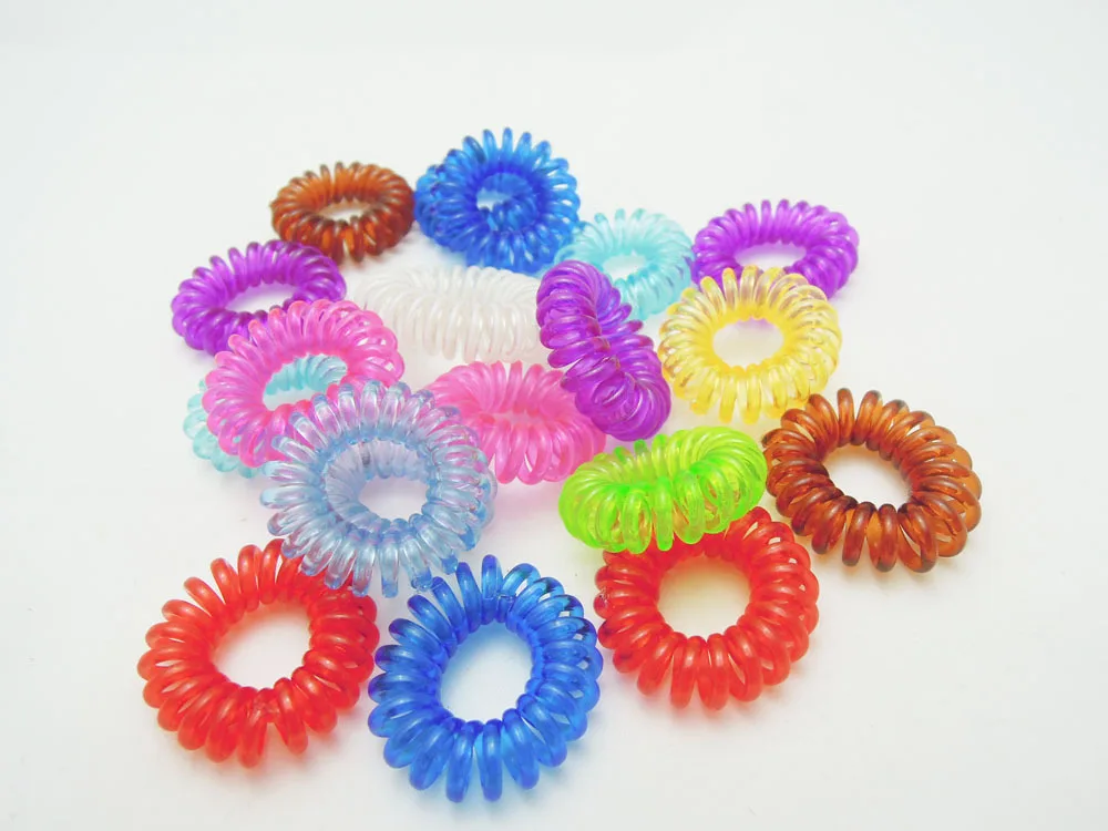 random color PJ-3 10 шт./лот, новинка, 2,5 см, маленькая телефонная линия, веревки для волос, для девочек, цветные эластичные резинки для волос, для детей, конский хвост, держатель, резинка, аксессуары для волос - Цвет: random color PJ-3