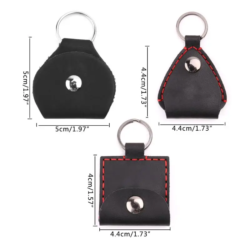 

Leather Electric Guitar Pick Holder Folk Pop Guitar Plectrum Case Bag Keyring