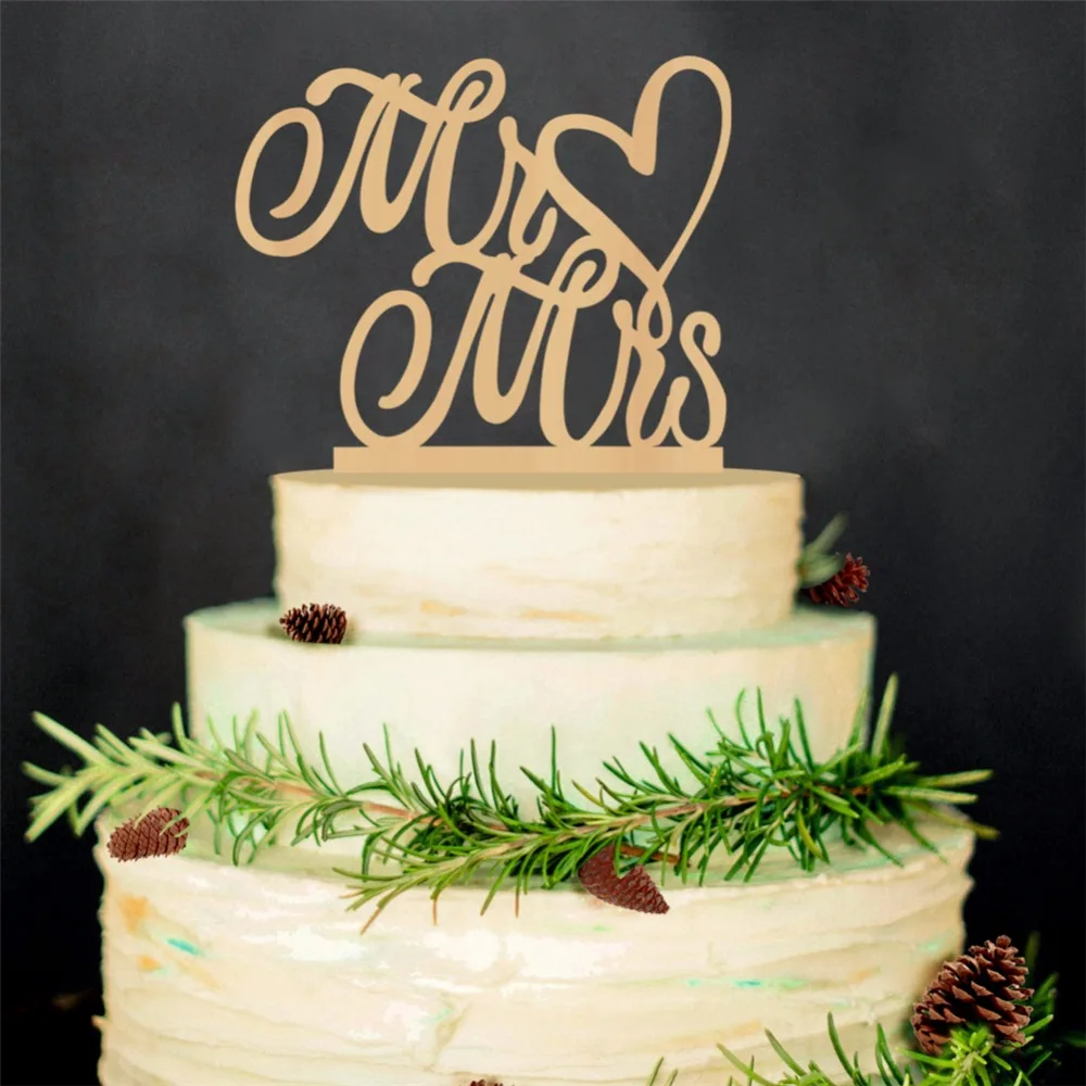 Свадебное украшение для вечеринки в виде сердца мистер миссис свадебный торт