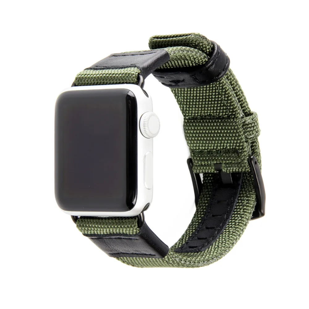 Холщовый кожаный ремешок для apple watch 4, 5, 44 мм, 40 мм, ремешок iwatch 38 мм, 42 мм, нейлоновый спортивный ремешок для apple watch 4, 3, 2, аксессуары для браслетов