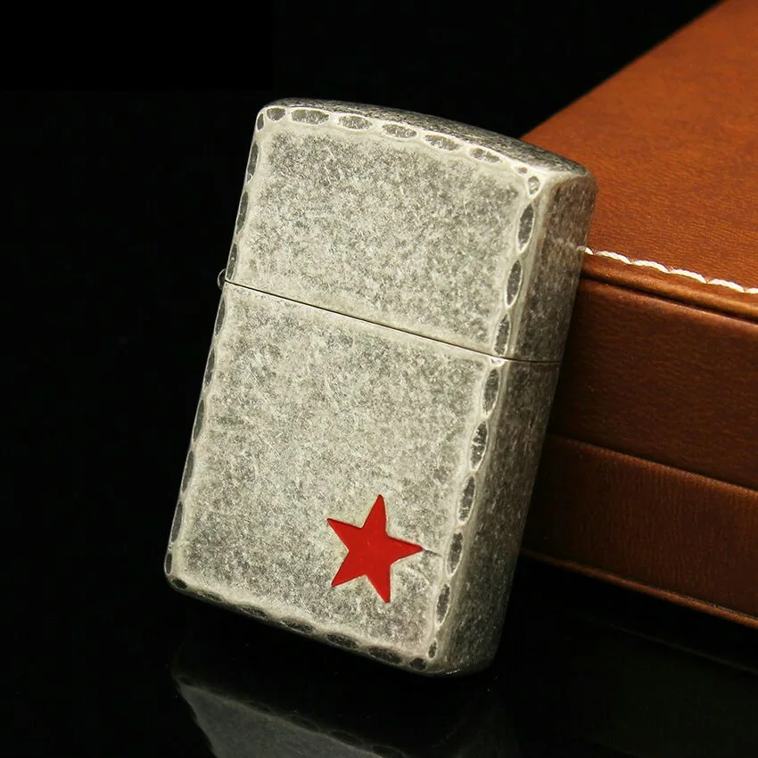38*58 мм CCCP древняя серебряная керосиновая зажигалка с пятиконечной звездой
