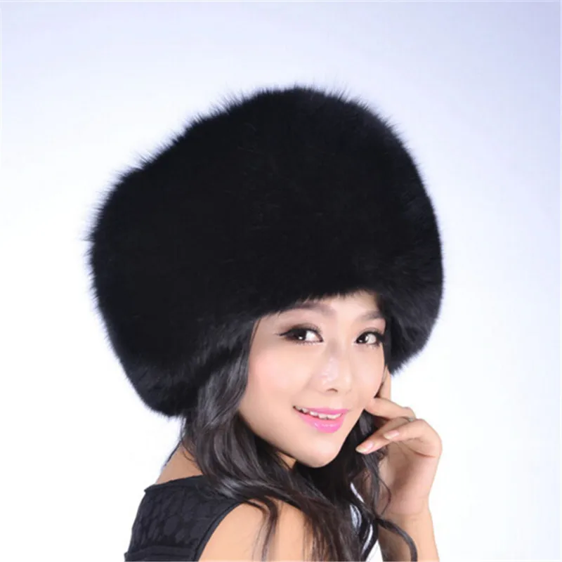 Зимние шапки 2018 женские теплые из натурального меха норки Женские монгольского