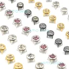 50 шт.партия, 7 мм, круглые шпильки со стразами, точечные шипы, заклепки, Панк кожаная сумка для поделок