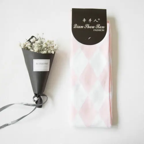 Для женщин плед пикантные теплые высокие гетры сапоги до бедра на высоком широком каблуке; Милые гольфы для девочек гольфы - Цвет: D
