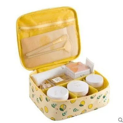 B Yellow lemon SNUGUG, модная косметичка для косметики, большая сумка для хранения, косметичка, набор туалетных принадлежностей, органайзер для путешествий, женская косметичка - Цвет: B Yellow lemon