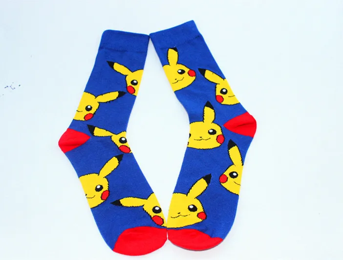 Cartoon comic Pokemon Pokeball socks Captain America Novelty funny comfort red woman cool Sock ankle hip hop skarpetki meskie