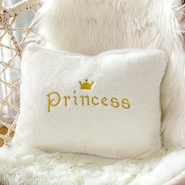 Cream long pillow Модные подушки в форме короны, звезды, сердца, Луны, облаков, полностью набитые плюшем, декоративная шаровая подушка с надписью, реквизит для девочек, кремовый, розовый, синий - Цвет: Cream long pillow