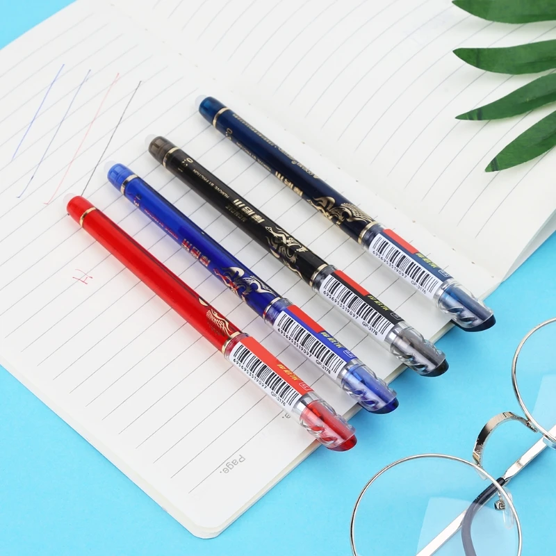 

0.38mm Erasable Gel Pen With Blue Red Black Refills School Office Stationery