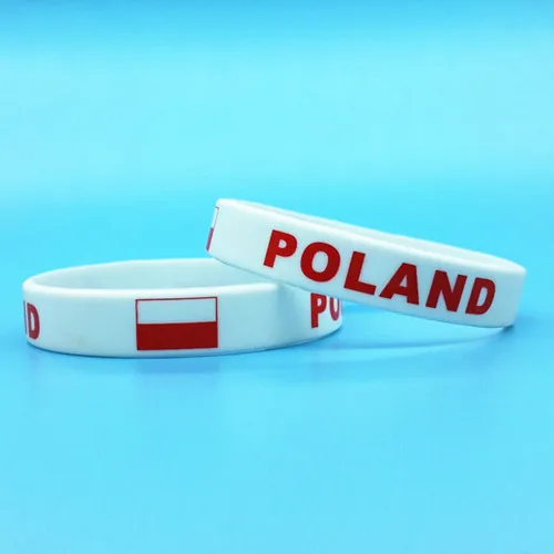 Poland 1 шт. флаг страны спортивный силиконовый браслет для мужчин и женщин резиновые браслеты с голограммой черлидер браслет ремешок аксессуары Подарки - Окраска металла: Poland