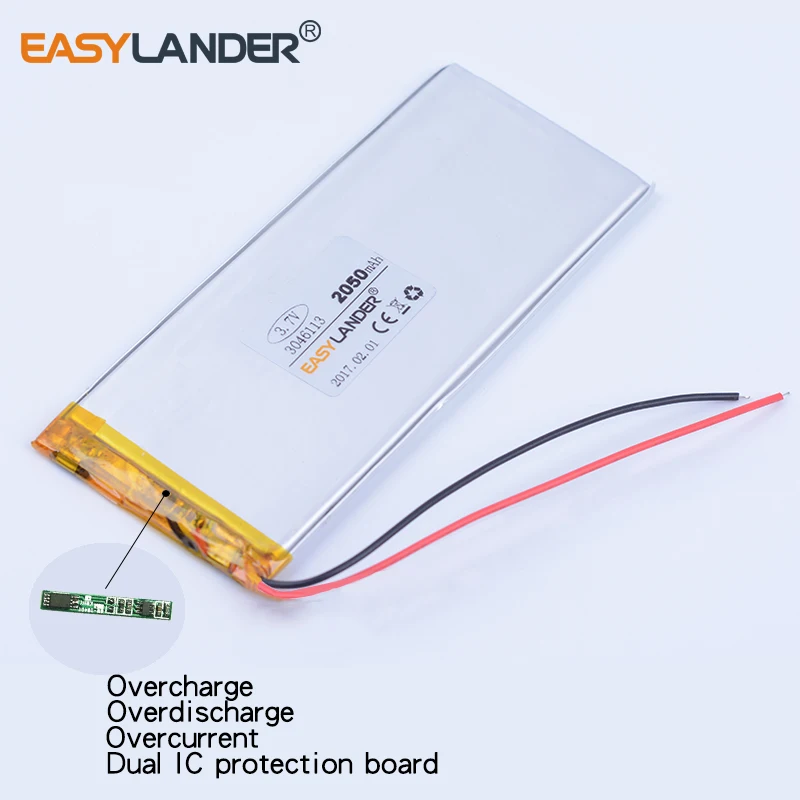 3046113  XWD 3046113P 3145113P 3.7V 2050mAh polymer lithium battery  for china clone Goophone 4.7 i6 5.5 iphone 6S 6plus GPS DVR