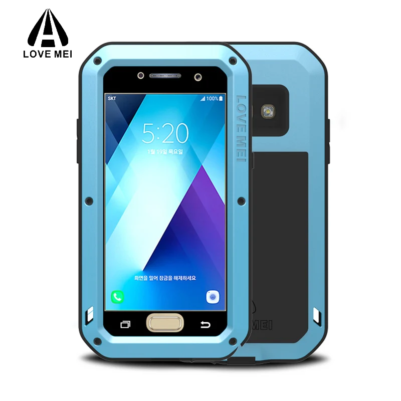 For Samsung Galaxy A5 2017 Case A3 Aluminum Metal Gorilla Glass Silicone Cover Armor Capa |